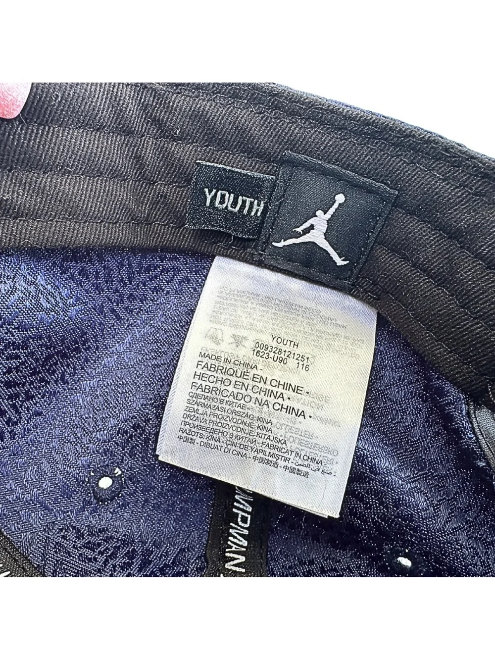 Nike Jordan Youth Snapback Hat Elephant Print Navy Gray Jumpman Adjustable Cap